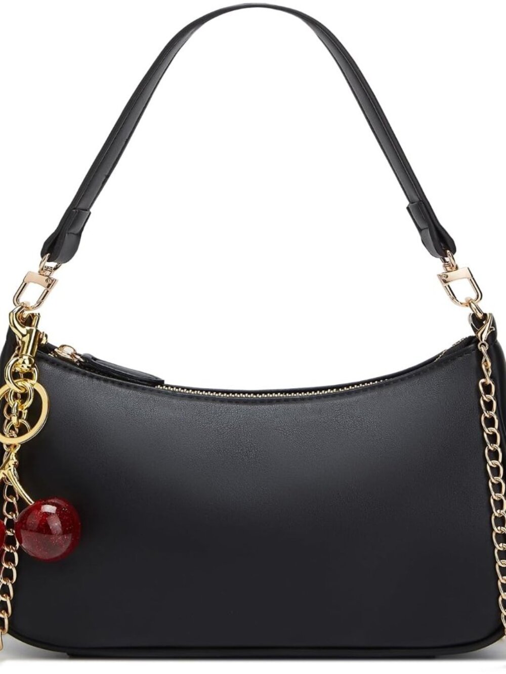 Black Shoulder Bag for Women Cute Hobo Cherry Purse Retro Clutch Underarm Handba